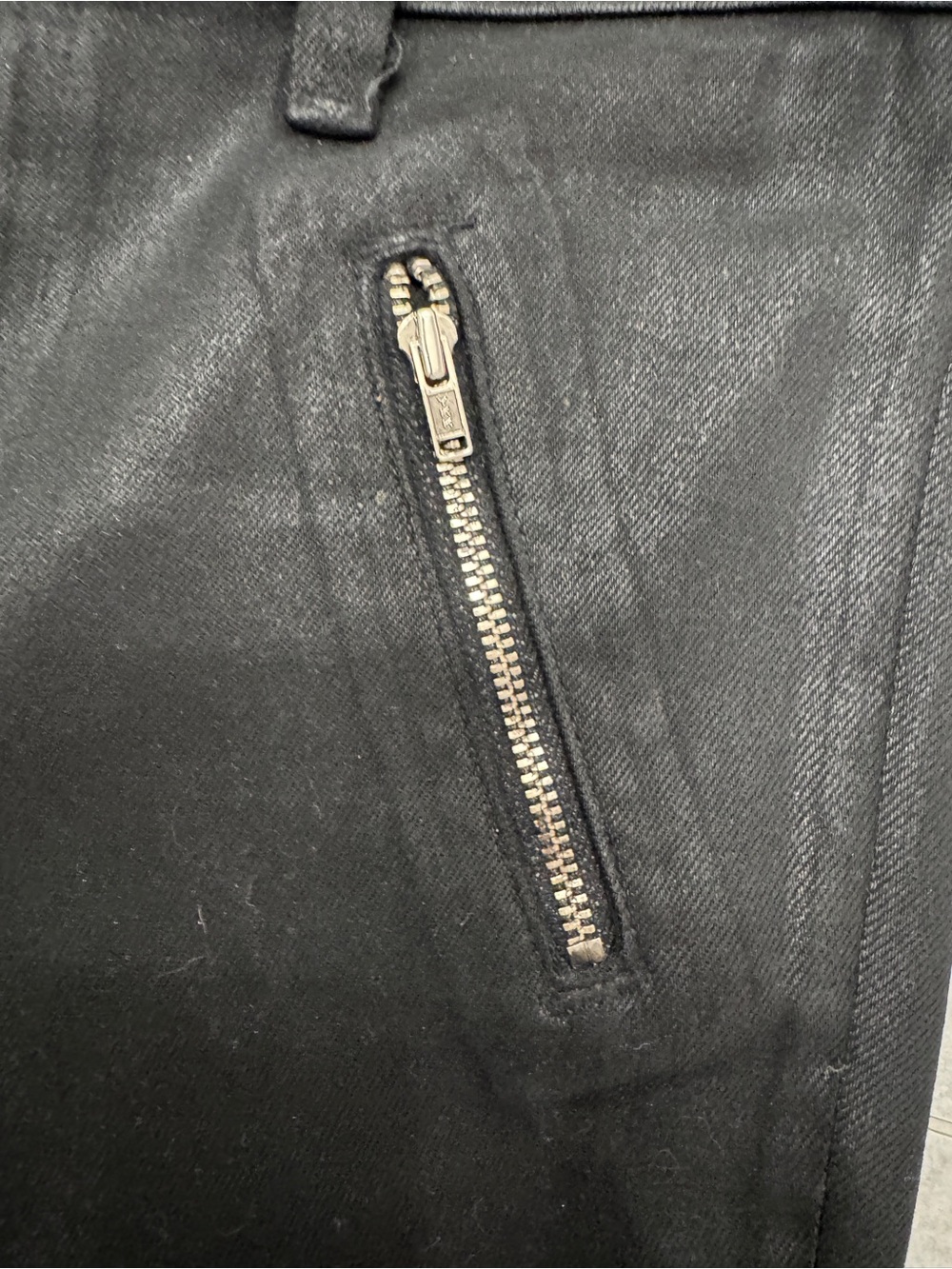 J Brand Black Skinny Coated Jeans with Zip Accents - Picture 3 of 8